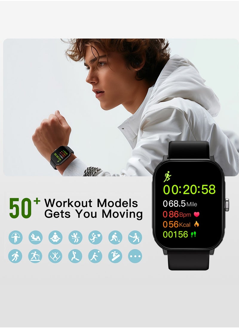 SCYKEI - GT Smart Watch for Men Women(Answer/Make Calls),2.1"Semi-AMOLED Display,Blood Oxygen SpO2, 24/7 Heart Rate Monitor,Long 10-day Battery Life,IP68,Compatible with Android iOS - Image 1