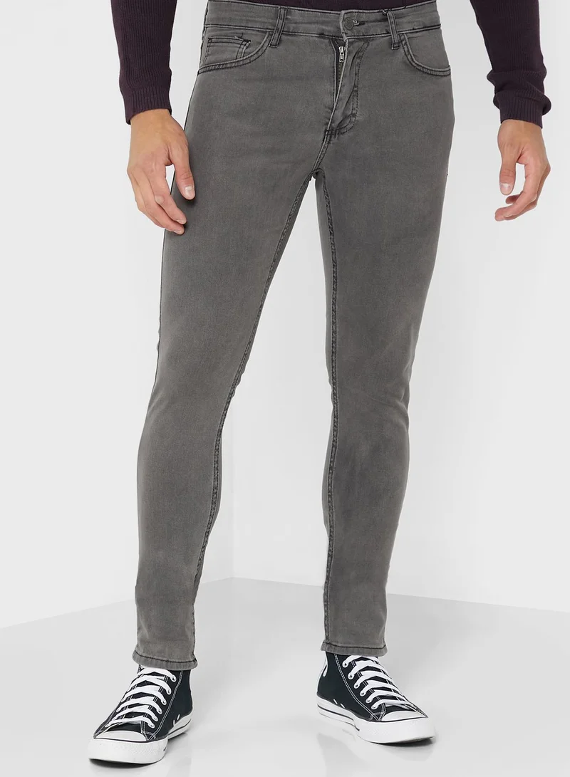 KOTON Front Zip Closure Mid Rise Jeans