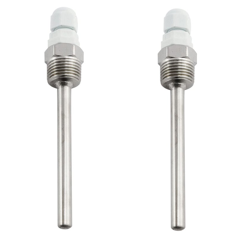 heyous 2pcs 1/2 Inch NPT 100mm Thermowell Stainless Steel Thermowell with Nylon Cable Gland for Temperature Sensors - Image 1