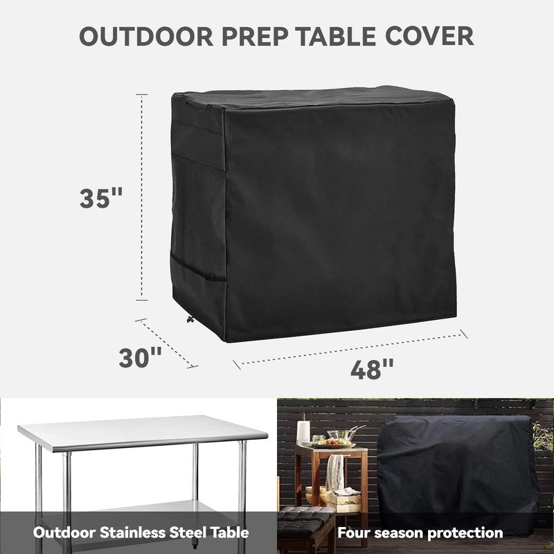 Wnanan Outdoor Prep Table Cover - Heavy Duty Waterproof Cover for Outdoor Stainless Steel Table,Black - Image 2