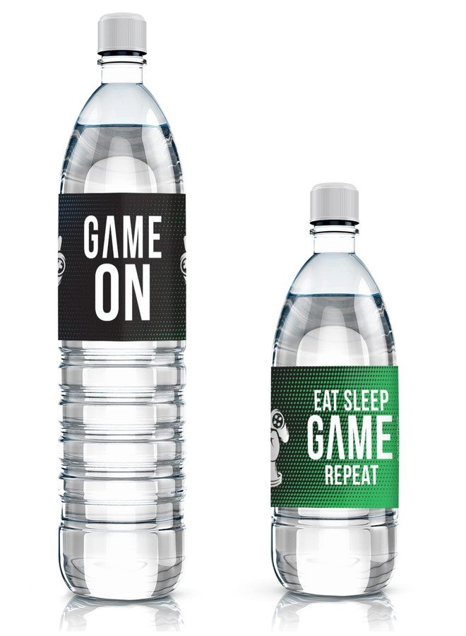 DISTINCTIVS Gamer Birthday Party Favors - Video Game Water Bottle Labels - 20 Waterproof Stickers for Gaming Birthday Party Decorations and Supplies - Image 1