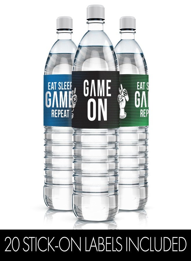 DISTINCTIVS Gamer Birthday Party Favors - Video Game Water Bottle Labels - 20 Waterproof Stickers for Gaming Birthday Party Decorations and Supplies - Image 5