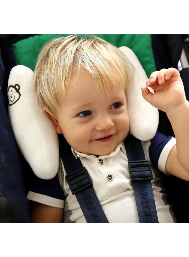 Inchant Adjustable Baby Soft Head Neck Support - Children Travel Car Seat Safety Pillow Cushion, Banana. - Image 4