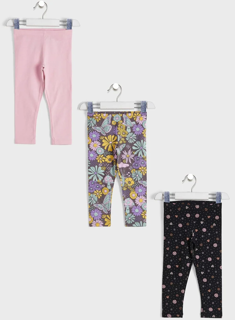 Cotton On Kids 3 Pack Printed Leggings