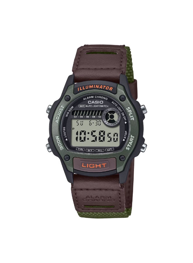 CASIO Men's Leather Digital Watch W-220HF-3AVDF - 36.6 mm - Image 1