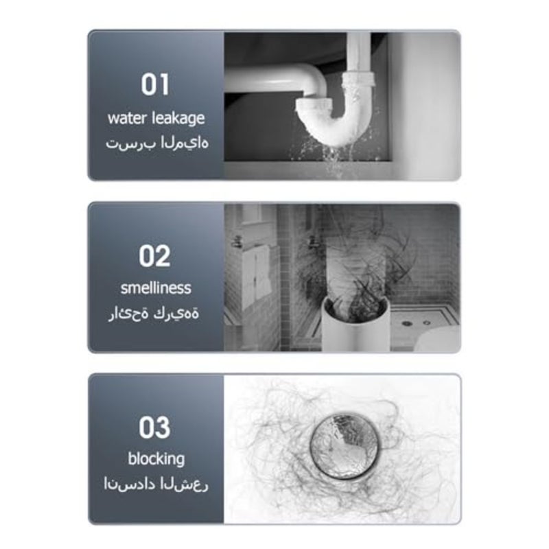 مصيدة زجاجات تلسكوبية لحوض الغسيل، مجموعة أنابيب تصريف حوض الحمام قابلة للتعديل 1-1/4، مصيدة سباكة مضادة للرائحة مع مكونات من الفولاذ المقاوم للصدأ باللون الأبيض - Image 5