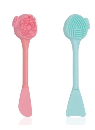 4 in 1 Facial Cleansing Brush with Cream Applicator for Pore Cleansing Gentle Exfoliating Removing Blackhead (Green and Pink) - pzsku/Z0A616B74B8F12E4F9DF6Z/45/_/1668067476/94c21921-5839-487d-b008-d069c02ea619