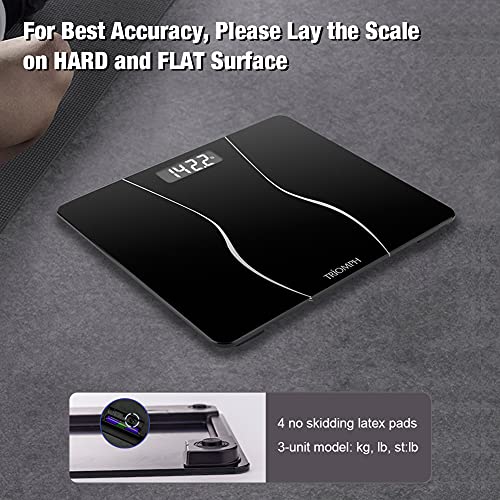 Triomph Smart Digital Body Weight Bathroom Scale with Backlit Shine Through Display, 400 lbs Capacity and Accurate Weight Measurements (Black) - Image 5