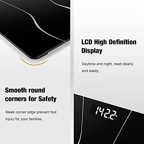 Triomph Smart Digital Body Weight Bathroom Scale with Backlit Shine Through Display, 400 lbs Capacity and Accurate Weight Measurements (Black) - Image 4