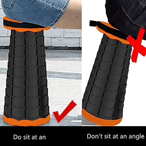 GTC® Retractable Folding Stools Portable Lightweight for Indoor and Outdoor Traval, Fishing, Camping, Garden Use (36283-3) (Orange) - Image 4