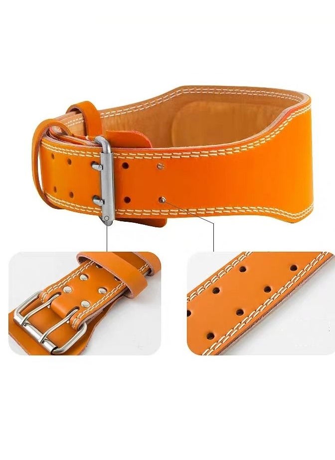 VALEO Genuine Leather Weight Lifting Belt Size M-120 CM, Light Brown  - Image 3