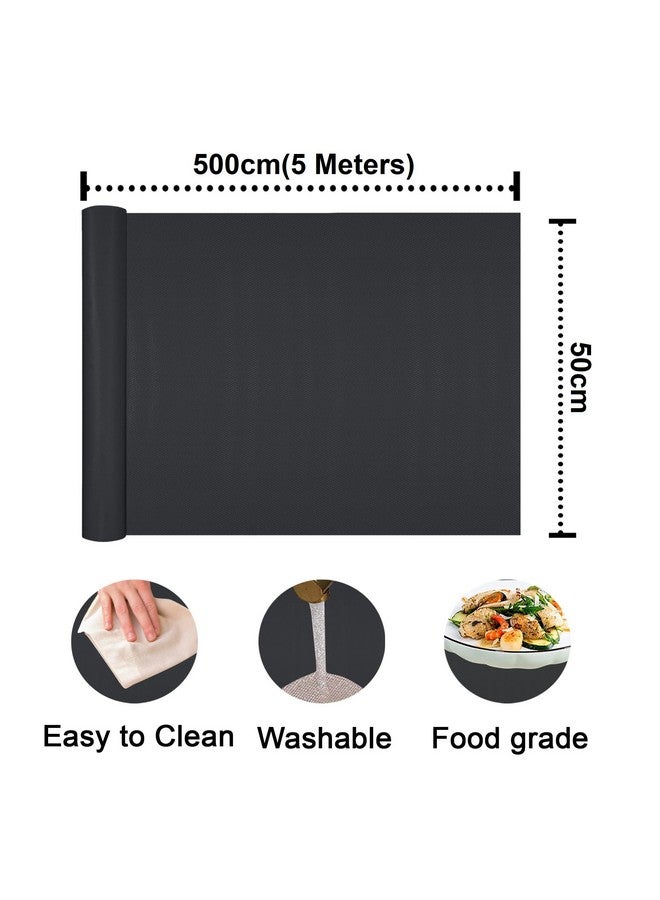 ElastPro مفرش مضاد للانزلاق من إي في إيه (50 سم × 5 م) أسود، قابل للغسل، لدرجة الطعام، لثلاجة، بطانة رف، طاولة، درج مطبخ (نقش ماسي، أسود) - Image 2