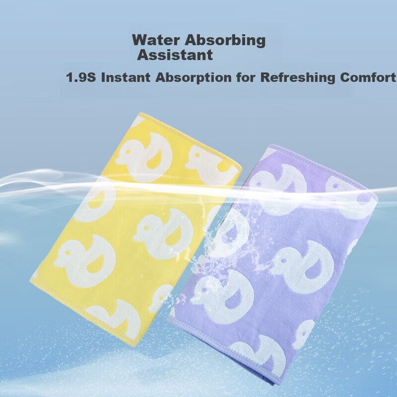 JD Jing Zao Yaguang Pure Cotton Towels, Class A Baby-Grade Gauze, Children's Face Towels, Drool Towels, "Good Little Duck" Series, 4-Pack, 2548cm/40g/towel - Image 4