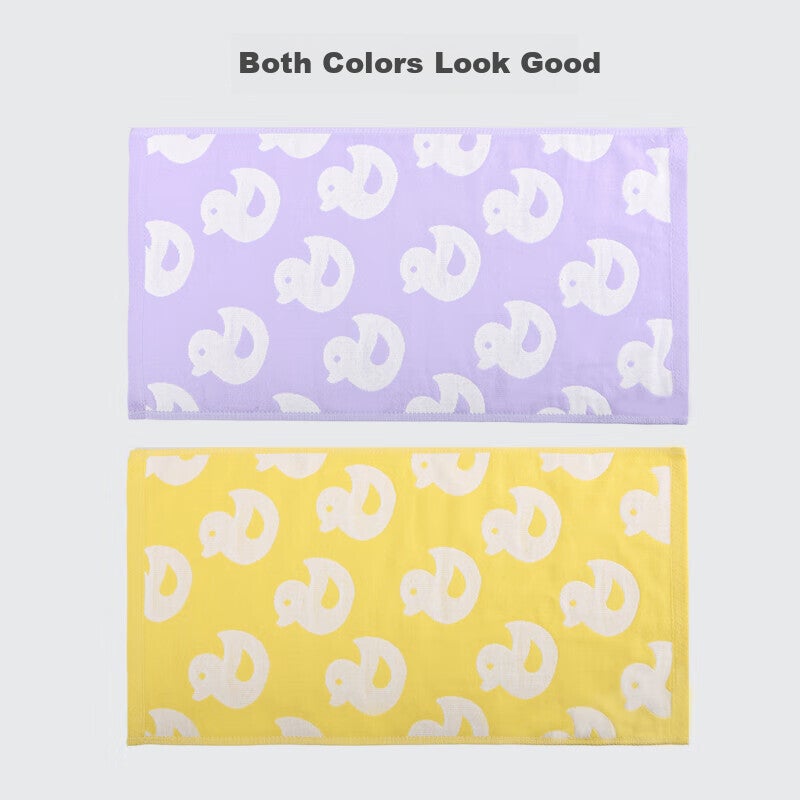 JD Jing Zao Yaguang Pure Cotton Towels, Class A Baby-Grade Gauze, Children's Face Towels, Drool Towels, "Good Little Duck" Series, 4-Pack, 2548cm/40g/towel - Image 5