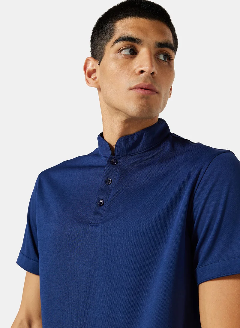 STYLISTPARK Grandad Collared Pique Polo