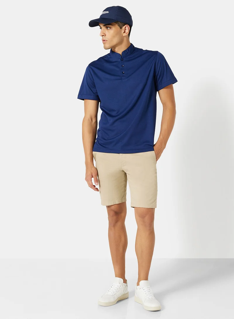 STYLISTPARK Grandad Collared Pique Polo