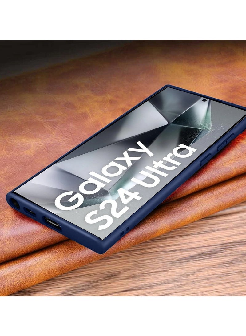 Wtech Lens Series TPU Silicone Leather Texture Case Cover For Samsung Galaxy S24 Ultra 5G 2024 Navy Blue - Image 4