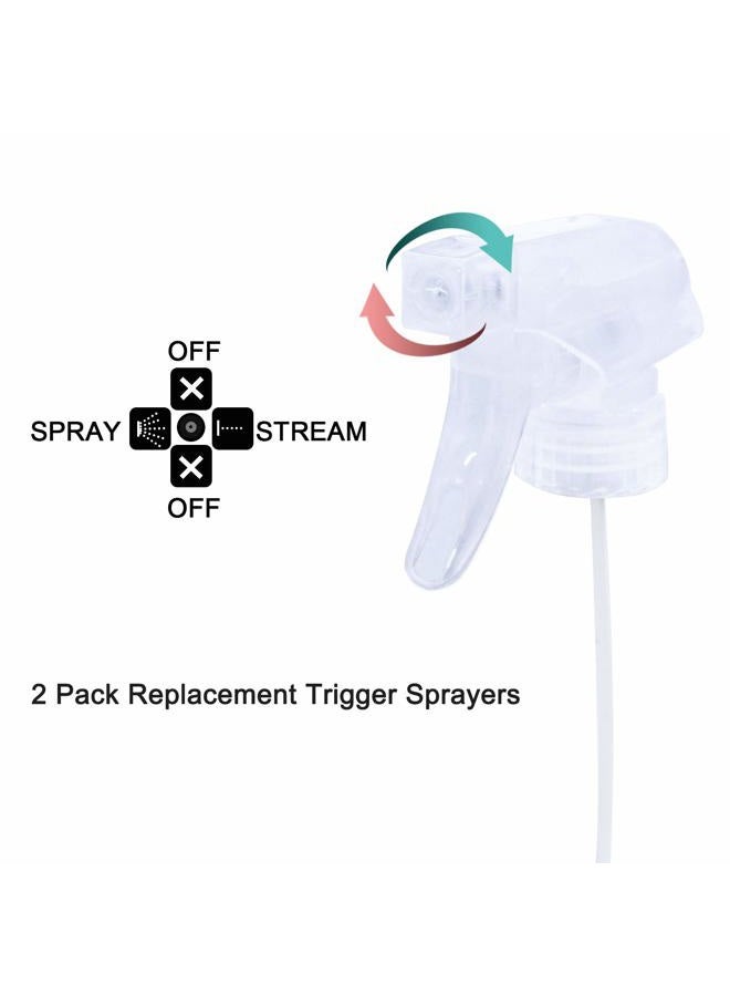 Cosywell Spray Bottle Mist Spray Stream Trigger Replacement Parts Spray Bottle Trigger Sprayer Bottle Nozzles With Pipes Fits 8 oz /16 oz 28/400 Round Neck Bottles Clear 2 Pcs (2PCS, Clear) - Image 2