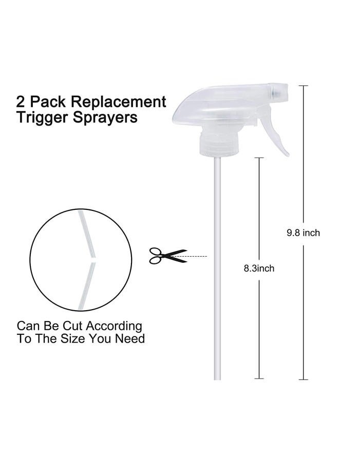 Cosywell Spray Bottle Mist Spray Stream Trigger Replacement Parts Spray Bottle Trigger Sprayer Bottle Nozzles With Pipes Fits 8 oz /16 oz 28/400 Round Neck Bottles Clear 2 Pcs (2PCS, Clear) - Image 3