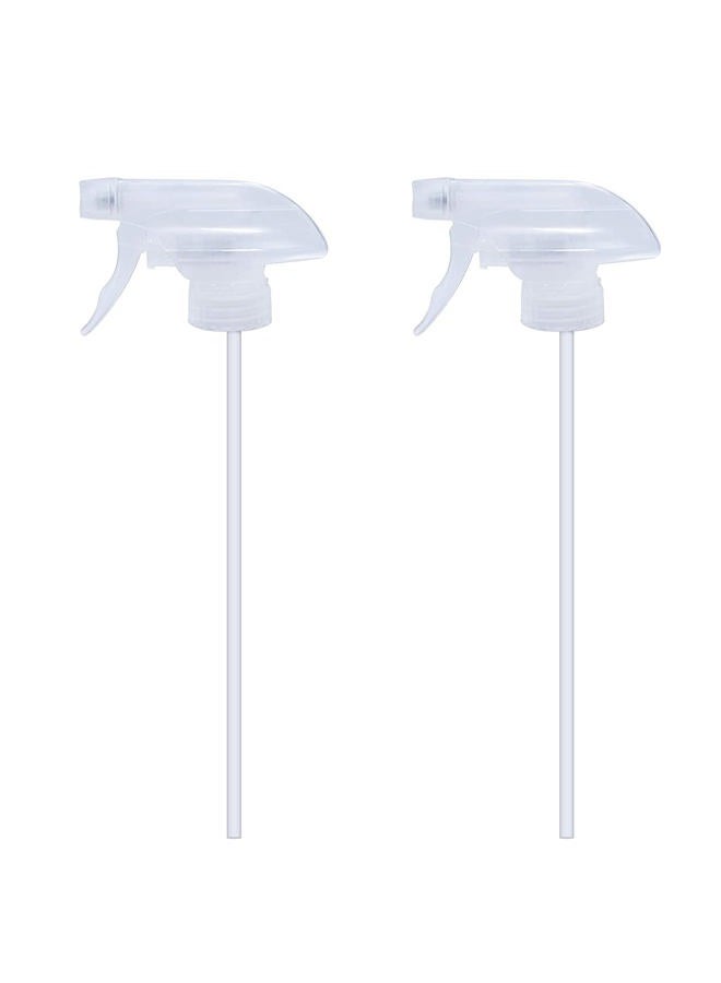 Cosywell Spray Bottle Mist Spray Stream Trigger Replacement Parts Spray Bottle Trigger Sprayer Bottle Nozzles With Pipes Fits 8 oz /16 oz 28/400 Round Neck Bottles Clear 2 Pcs (2PCS, Clear) - Image 1