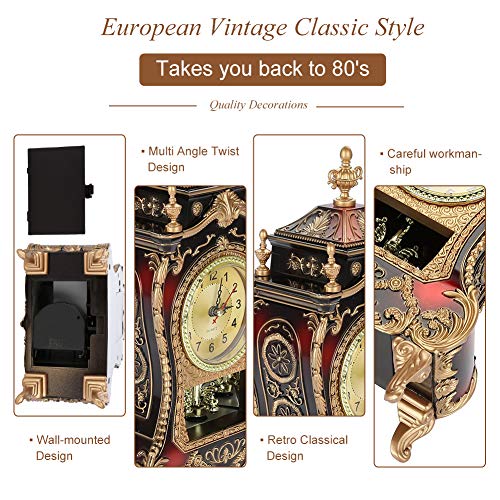 ZJchao Antique Clock,Vintage European- Table Desk Clock,Wall Clock with Pendulum and Chimes for Home Decoration(02) - Image 4