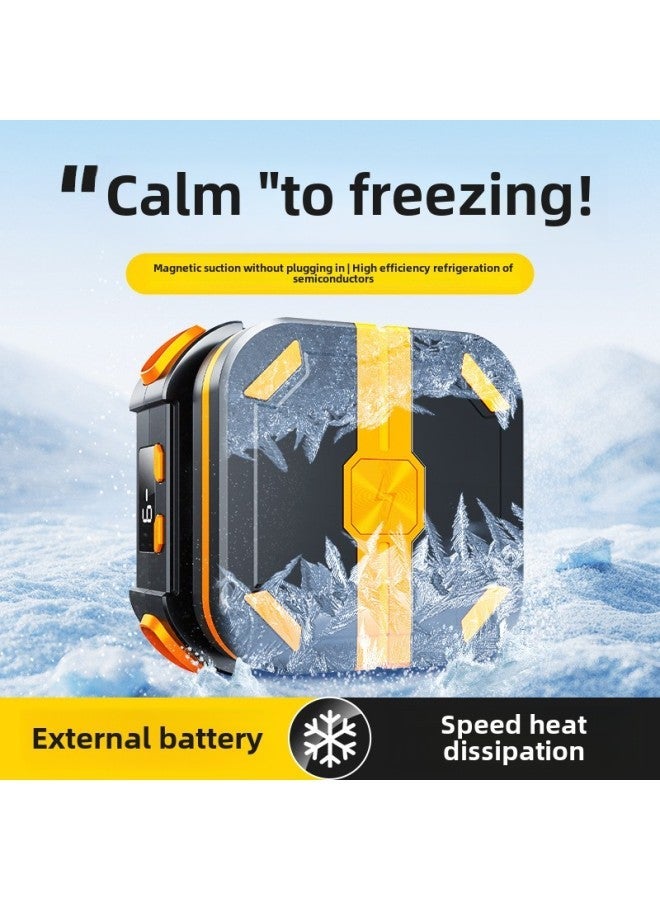 Mobile Phone Radiator Battery Magnetic Icing Charging Wireless Semiconductor Refrigeration Back Clip Silent Flat Universal-Colour:Dual-speed Adjustment [radiator + 1 Battery] Temperature Digital Display  - Image 2
