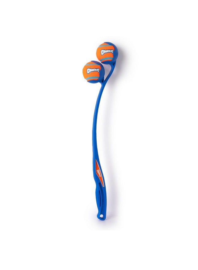 Chuckit! The Duo 22M Double Launcher Dog Toy, 22" Length, Includes 2 Medium Tennis Balls (2.5") Size Medium for Breeds 20-60lbs, Multi-Dog and Pack Play - Image 2