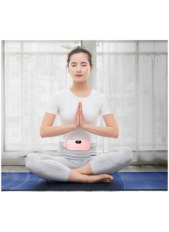 NIBEMINENT Portable Cordless Heating Pad Electric Waist Belt Device Fast Heating 3 Temperature Modes 4 Vibration Massage Speeds for Back Pain Relief USB Charging Belly Heating Pad White  - Image 4
