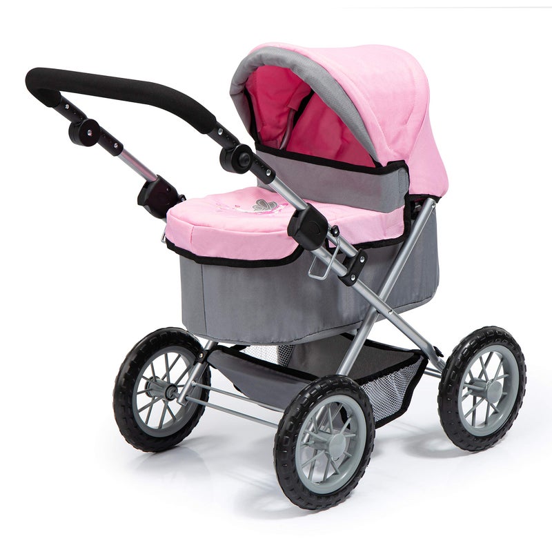 Bayer Design Baby Doll Trendy Pram in Grey/Pink, 67 x 41 x 68 centimeters, 1300800 - Image 3