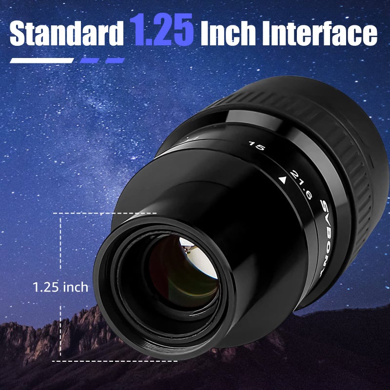 SVBONY SVBONY SV191 Zoom Eyepiece, Zoom 7.2 to 21.6mm, 1.25" FMC Telescope Eyepiece, 42°-65° FOV, 7 Element 4 Group Telescope Accessories for Astronomic Telescopes Visual and Spotting Scopes - Image 2