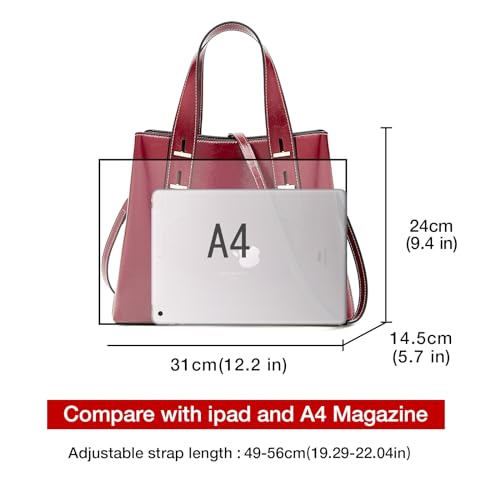 LAORENTOU Women Crossbody Handbags Cow Leather Satchel Handbags for Women Top-handle Shoulder Tote Purses - Image 3