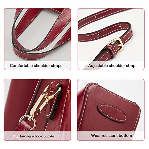 LAORENTOU Women Crossbody Handbags Cow Leather Satchel Handbags for Women Top-handle Shoulder Tote Purses - Image 4