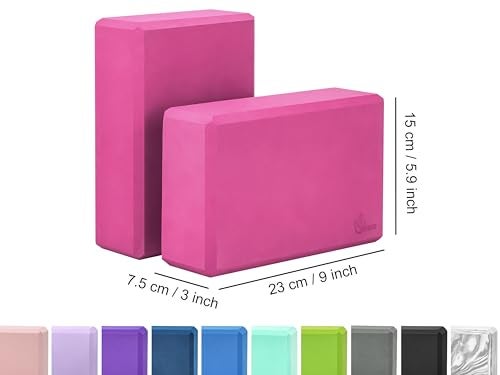 EXERZ Yoga Blocks 2pcs Gym Bricks High Density EVA Foam - Image 2
