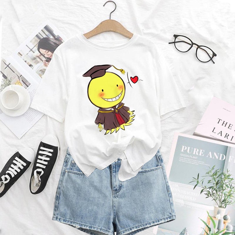 [Send on the same day] in stock top loose cartoon casual printed sun man peripheral T-shirt short sleeve cross-border - Image 1