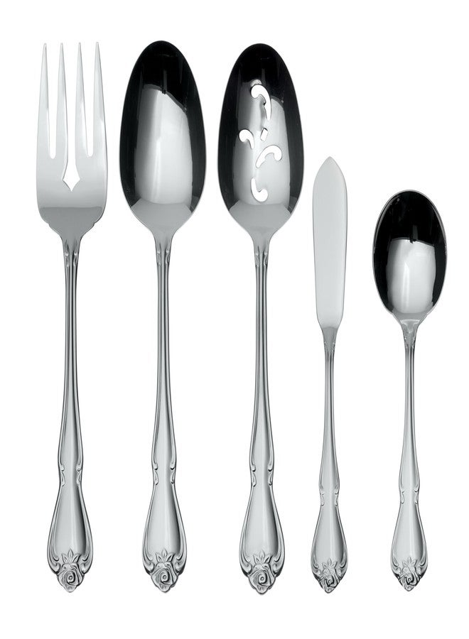 Oneida True Rose 5 Piece Everyday Flatware Serving Set