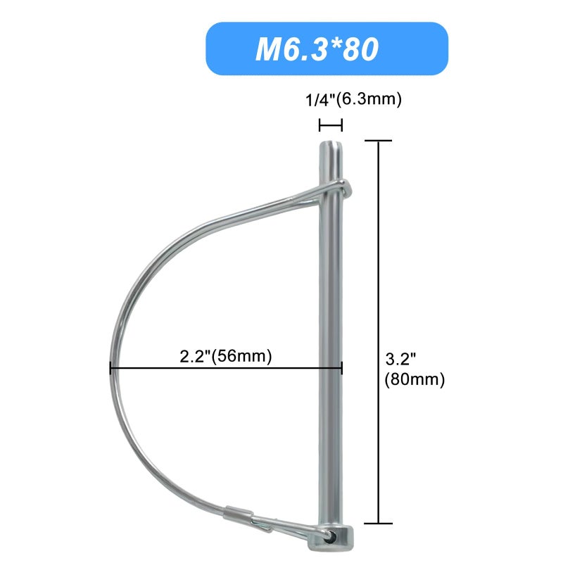 yolmooat 2Pack Premium Trailer Hitch Pin Trailer PinProfessional Trailer Coupler Pins for FarmTrailerHitchesLawn UseSize 14 x 3263mm x 80mm - Image 4
