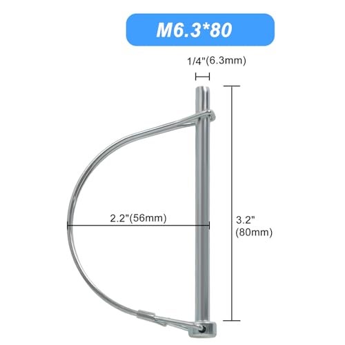 yolmooat 2Pack Premium Trailer Hitch Pin Trailer PinProfessional Trailer Coupler Pins for FarmTrailerHitchesLawn UseSize 14 x 3263mm x 80mm - Image 3