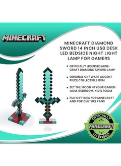 General Diamond Sword USB Desktop LED Night Light - Decorative, fun, safe and awesome bedside mood light toy for babies, boys, teens, adults and gamers - best for the bedroom, living room or office at home  - Image 4