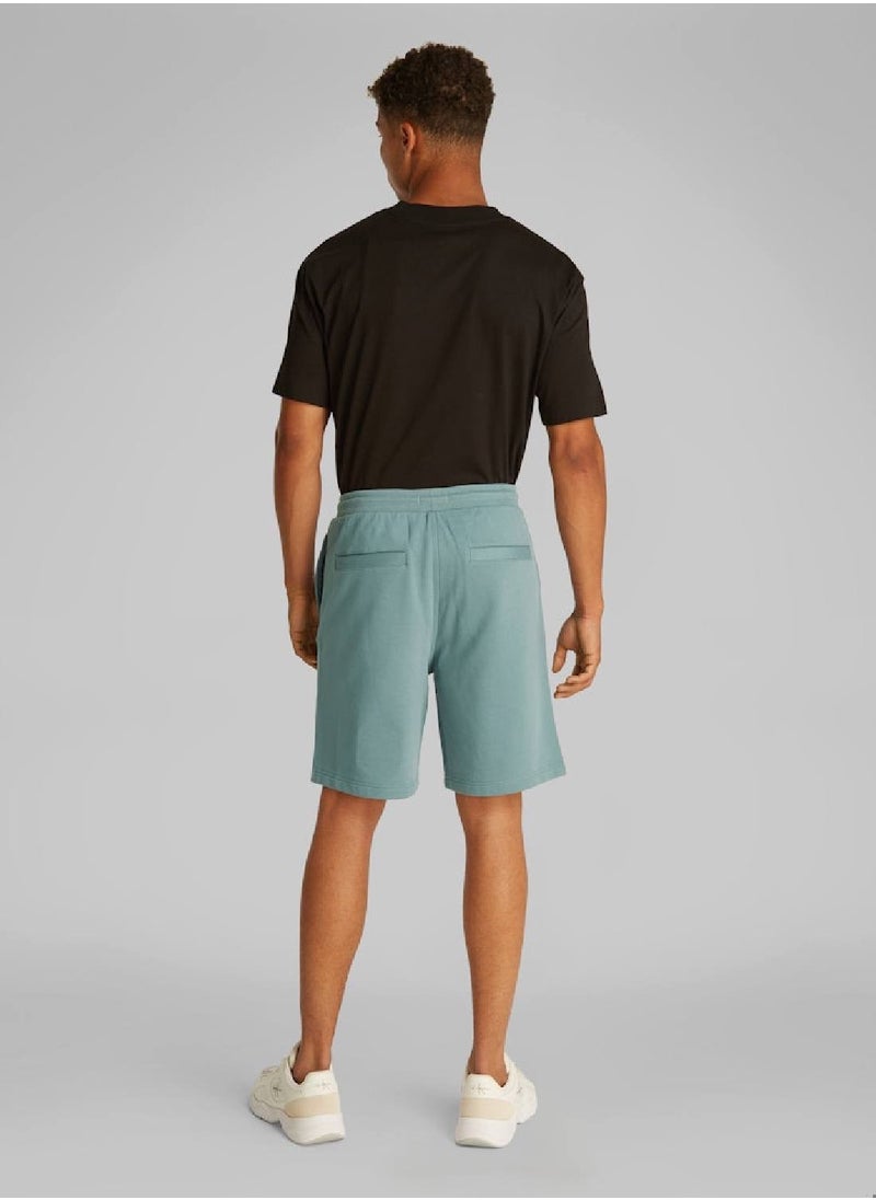 Calvin Klein Jeans Men's Graphic Sweatshorts - Cotton, Blue  - Image 3