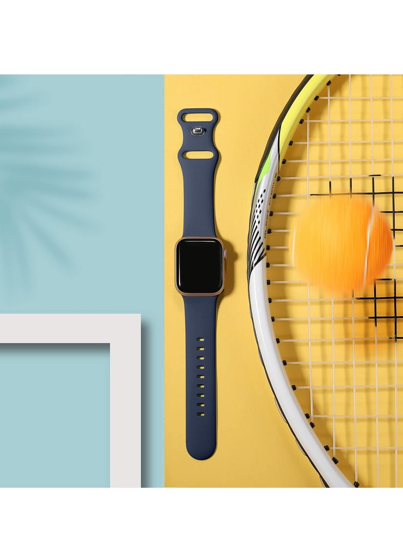 Compatible with Apple watch Band 42mm 44mm 45mm 46mm 49mm for Women Men, Soft Silicone Wristband Strap Bands for iWatch Ultra 3/2/1 Series 11 10 9 8 7 6 5 4 3 2 1 SE 3/2/1 Blue - Image 3