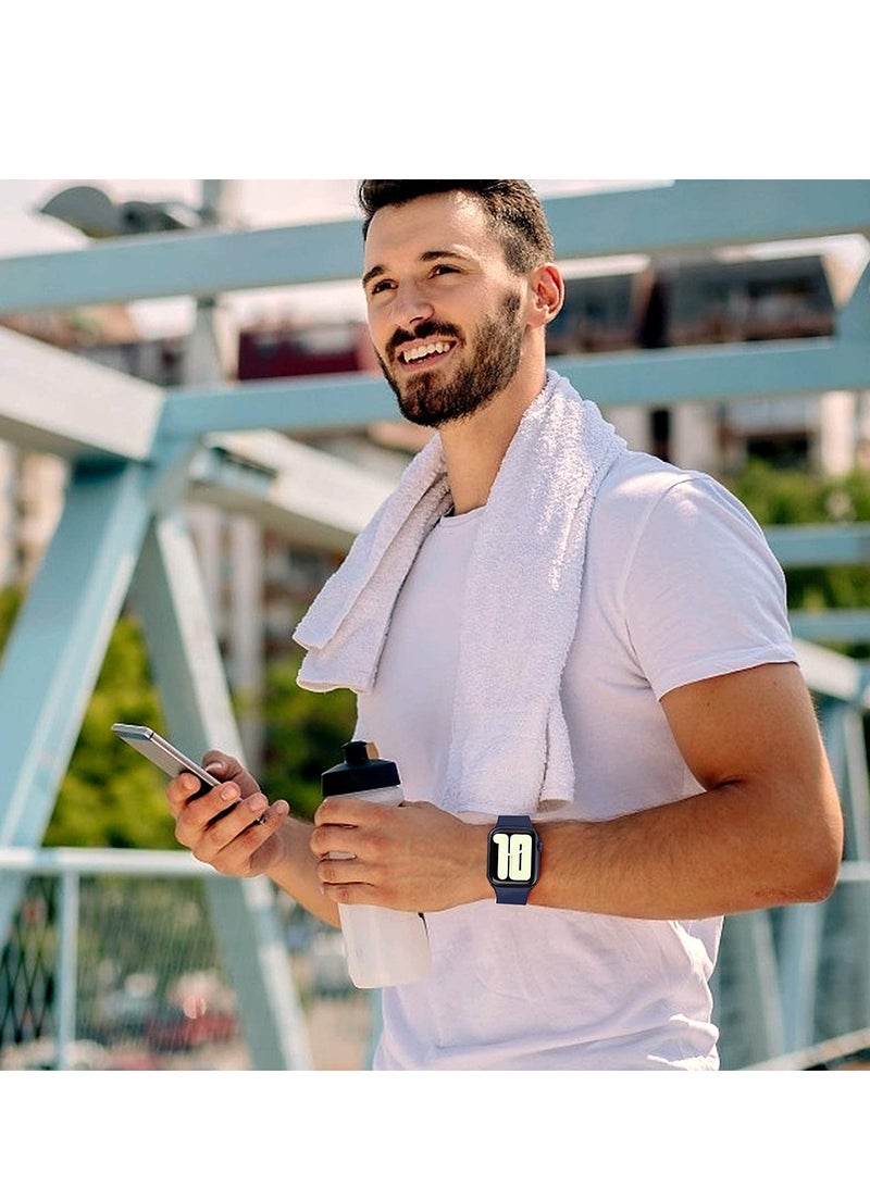 Compatible with Apple watch Band 42mm 44mm 45mm 46mm 49mm for Women Men, Soft Silicone Wristband Strap Bands for iWatch Ultra 3/2/1 Series 11 10 9 8 7 6 5 4 3 2 1 SE 3/2/1 Blue - Image 5