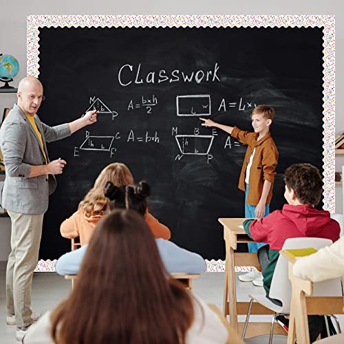 starboling Bulletin Board Borders Decorations 90 Pieces 100 Feet, Scalloped Border Trim Colorful Bulletin Board Trim, 5 Kinds of Design Blackboard School Classroom Frame. - Image 5