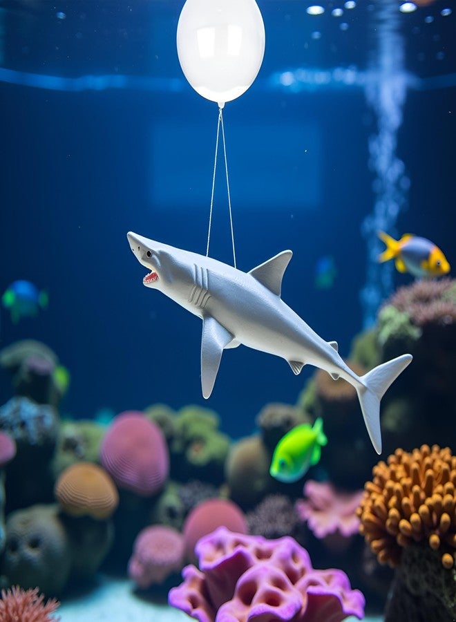 Galepromot 1 Pc Floating Shark Ornament - Adjustable Aquarium Shark Animal Decor | Aquarium Floating Shark Thematic Ornaments Suitable for Aquarium All Kinds of Fish Tank and Home, Shark Pool Décor Ornaments - Image 5