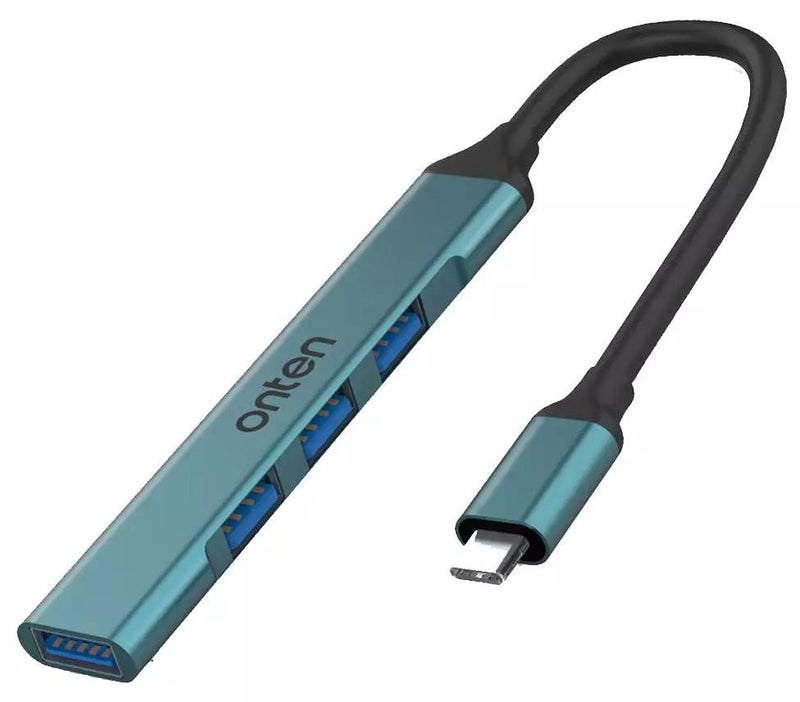 onten USB C Hub to USB C Multiport Adapter, USB C to USB A, USB-C to USB 3.0 Hub, USB Hub 2.0 4 Ports, for MacBook Pro 2020/2019, iMac 2021, Aluminum Alloy USB Splitter - Image 1