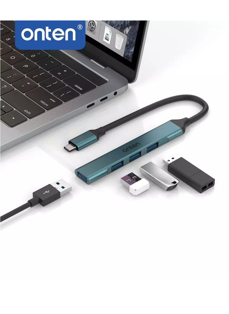أونتن - محول USB C Hub إلى USB C متعدد المنافذ، USB C إلى USB A، USB-C إلى USB 3.0 Hub، USB Hub 2.0 4 منافذ، لجهاز MacBook Pro 2020/2019، iMac 2021، موزع USB من سبائك الألومنيوم - Image 1