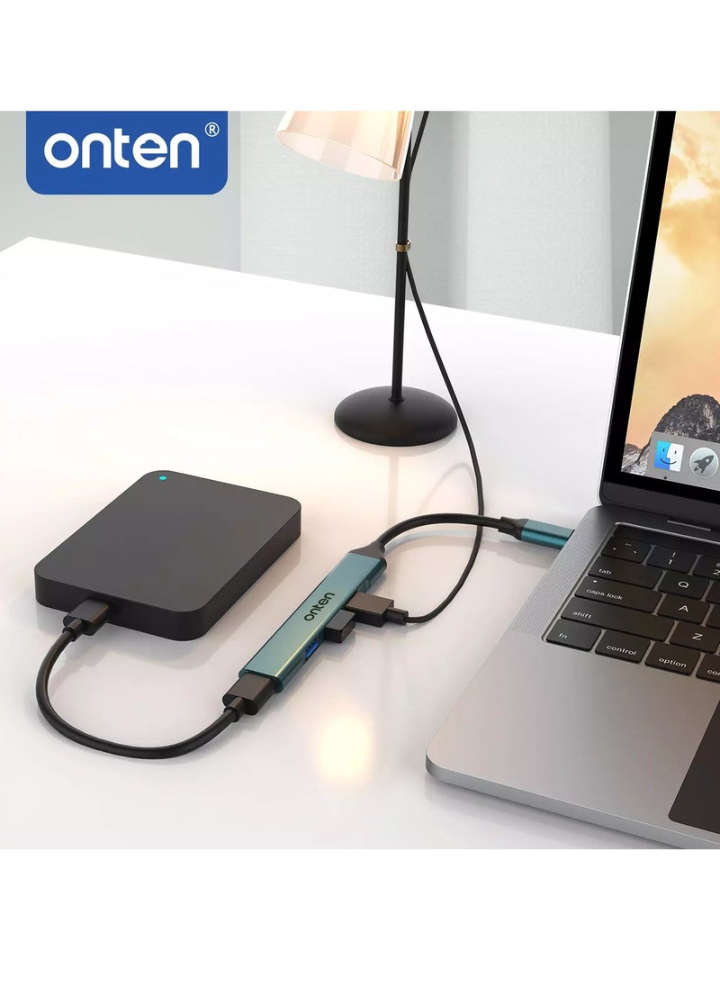 أونتن - محول USB C Hub إلى USB C متعدد المنافذ، USB C إلى USB A، USB-C إلى USB 3.0 Hub، USB Hub 2.0 4 منافذ، لجهاز MacBook Pro 2020/2019، iMac 2021، موزع USB من سبائك الألومنيوم - Image 1