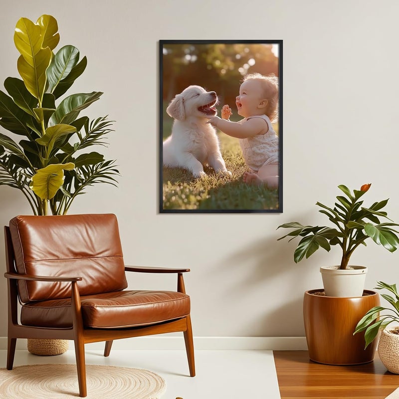 جيفت جاردن إطار الصورة الأسود Giftgarden مقاس A1 - إطار ألومنيوم للصور والألغاز والملصقات مقاس 59.4 × 84 سم - إطار صورة كبير للغرفة المعيشة، غرفة النوم، المكتب - Image 5