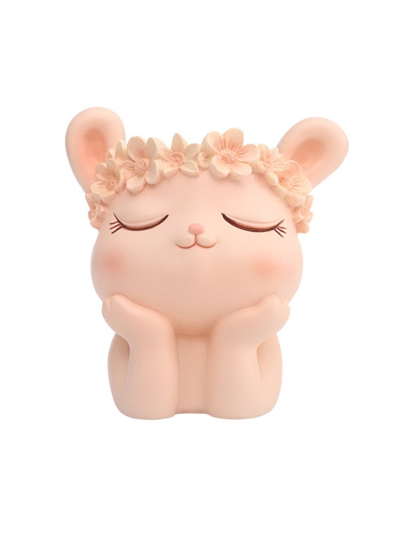 Generic Creative Cartoon Animal Resin Succulent Plant Pot, Suitable For Herb Plants, Succulent Plants, Cactus Pen Holder, Suitable For Micro Landscape Home Decoration (Rabbit)  - Image 1