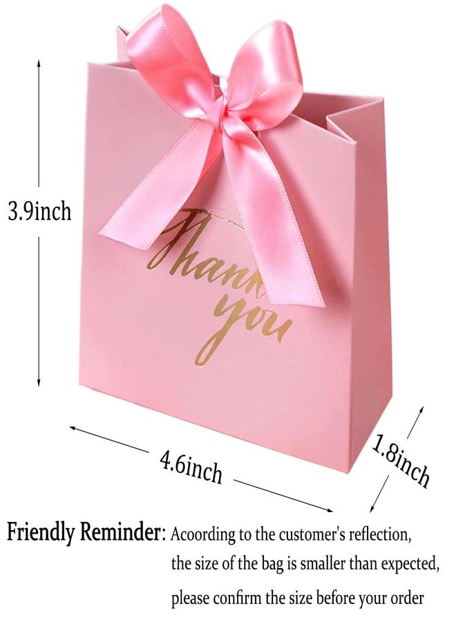 DECHISY 24Pack Small Thank You Party Favor Bags Treat Boxes with Rose Red Bow Ribbon, Pink Pattern Paper Gift Bags Bulk for Wedding Baby Shower Business Party Supplies - Image 3