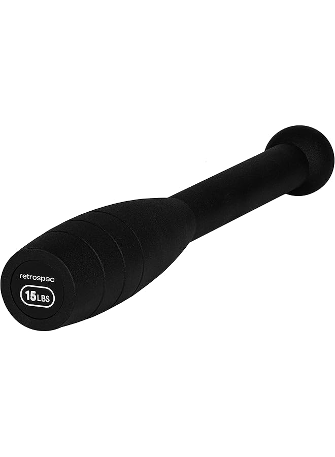 Retrospec Grip Steel Club Strength Training Rehabilitation Stretching Conditioning and Rotational Training 5 10 15lb Options for Women & Men - Image 2